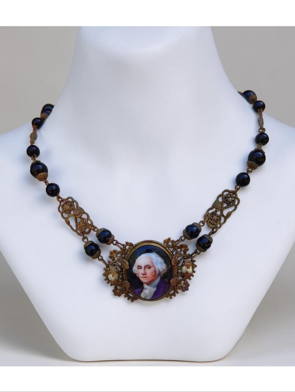 Antique Czechoslovakian George Washington Necklace